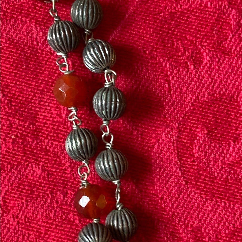 Chico’s Turquoise and Glass Statement Necklace - Picture 6 of 13